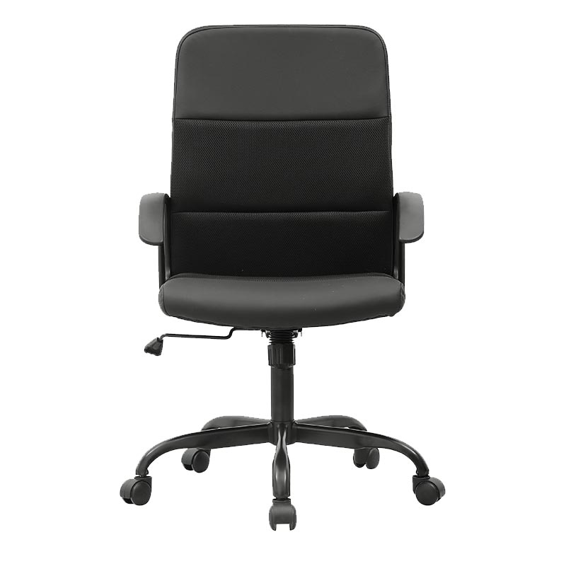 XL-3348 Low back PU nylon armrest staff Office chair - black