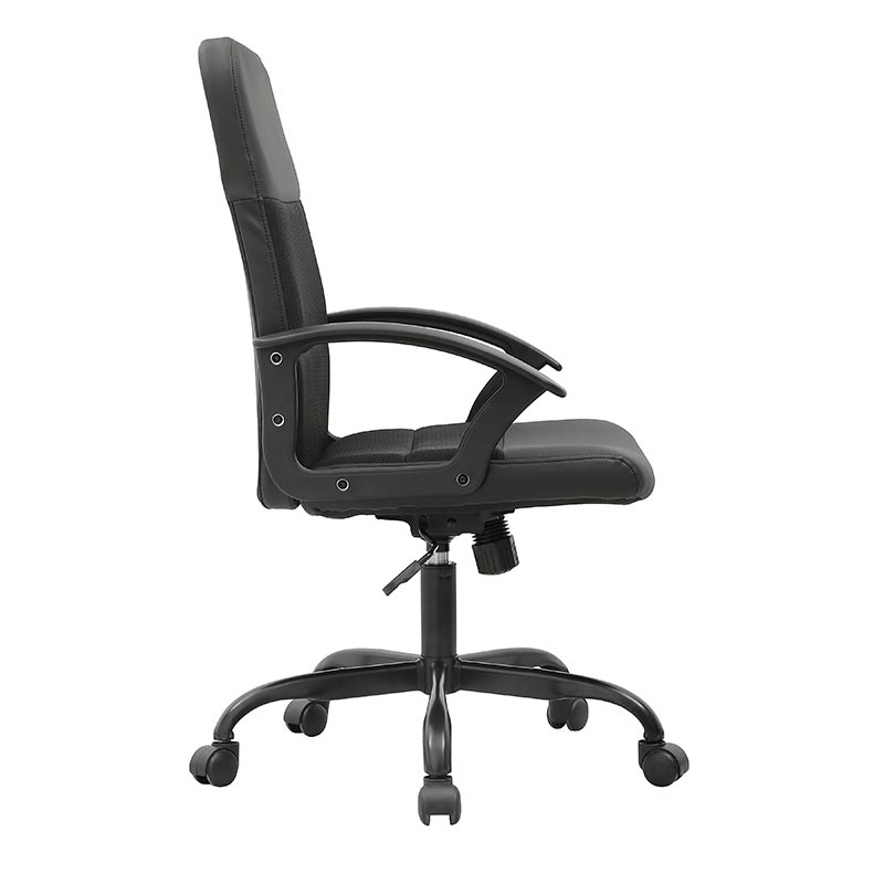 XL-3348 Low back PU nylon armrest staff Office chair - black