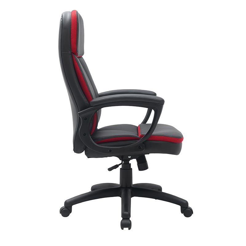 XL-3392 Black and red PU nylon armrest mid back Office chair