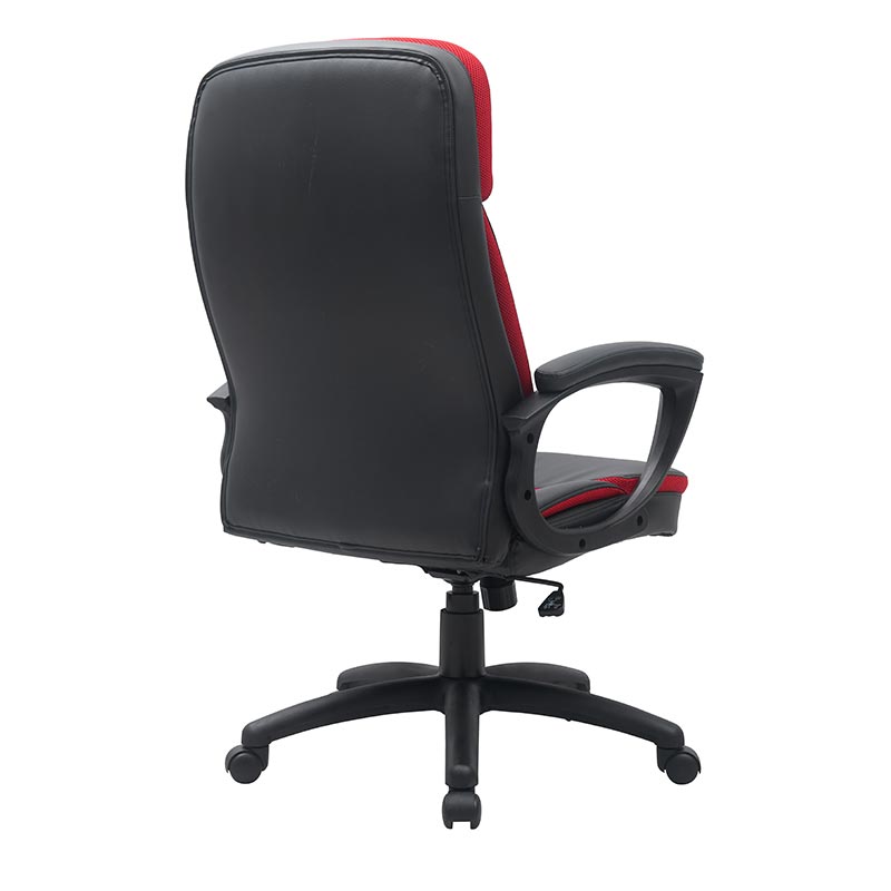 XL-3392 Black and red PU nylon armrest mid back Office chair