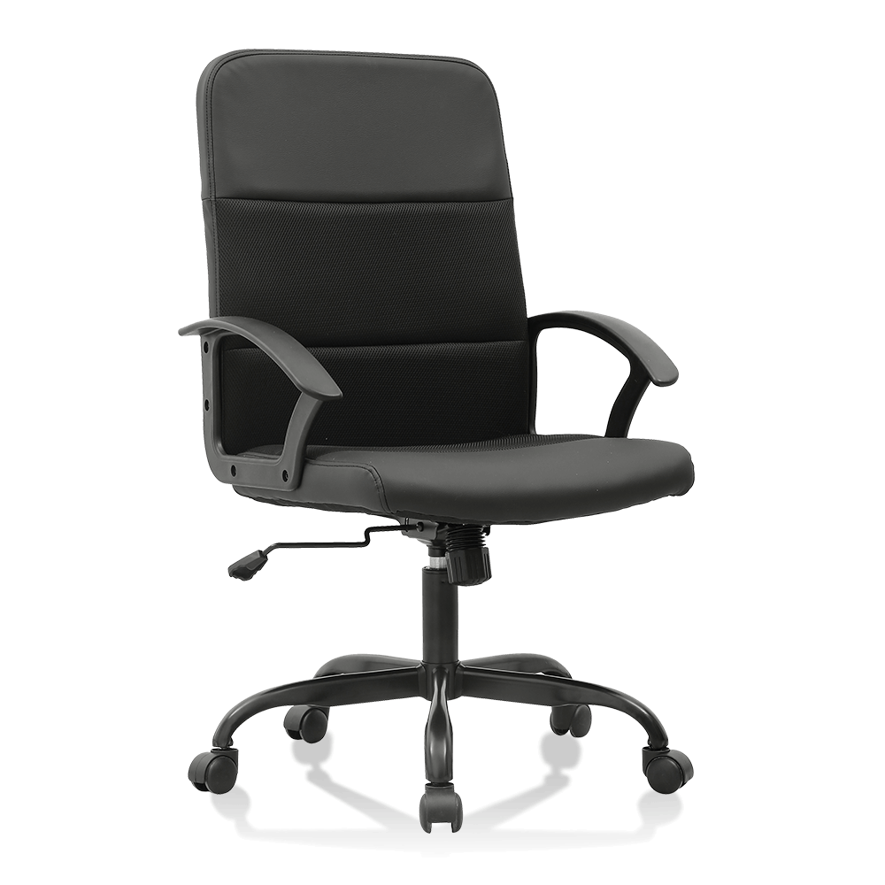 XL-3348 Low back PU nylon armrest staff Office chair - black